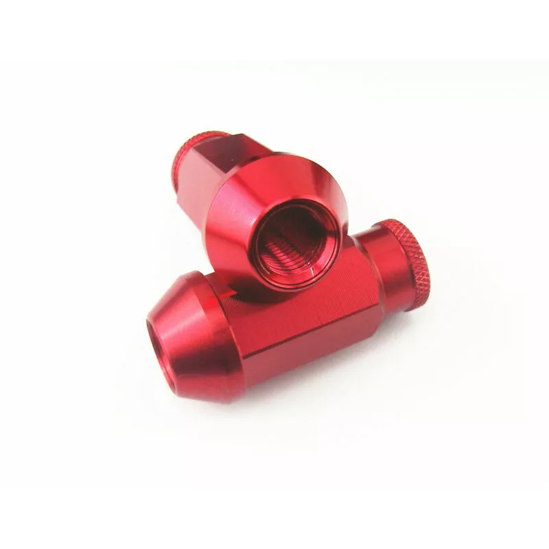 Гайка колеса M12x1.5 Конус h-42мм открытая, Красный, Ключ внешний 6-шлицевой, Арт. AL-7075P-1.5Red