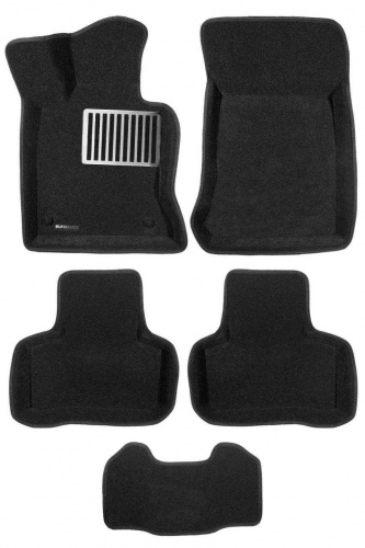 Коврики в салон Mercedes GLK (X204) 2008-2012, 3D ткань Euromat LUX, Черный, Арт. EM3D-003511