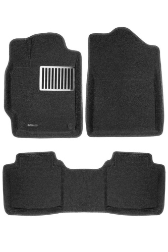 Коврики в салон Toyota Camry (XV50) 2011-2014, 3D ткань Euromat LUX, Черный, Арт. EM3D-005104