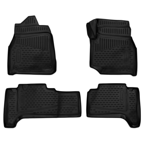 Коврики в салон Toyota Land Cruiser 100 1998-2002, полиуретан 3D Element, Черный, 4WD Арт. ELEMENT3D48139210
