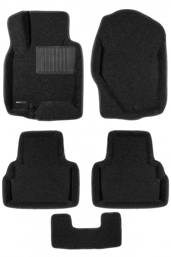 Коврики в салон Infiniti FX (S51) 2008-2012, 3D ткань Euromat Business, Черный, Арт. EMC3D-002802