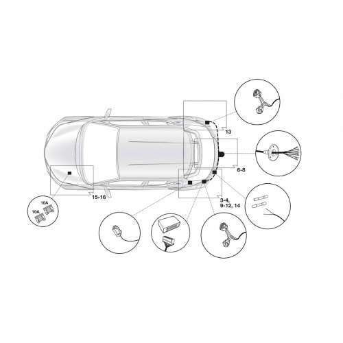 Блок согласования Toyota C-HR 2016-2019 Универсальный 7pin с отключением парктроника Hak-System Арт. 12250549