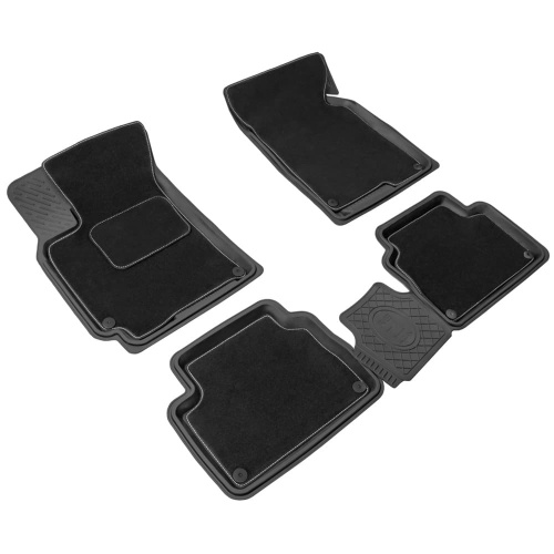 Коврики в салон Chevrolet Lacetti 2004-2013 Седан, комбинированные 3D Rezkon "Transformer", Черный, Арт. 3012025100