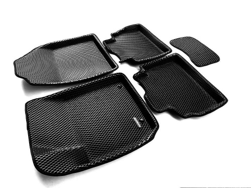 Коврики в салон Kia Soul (SK3) 2019-2022, 3D EVA Euromat, Черный, Арт. EM3DEVA002907