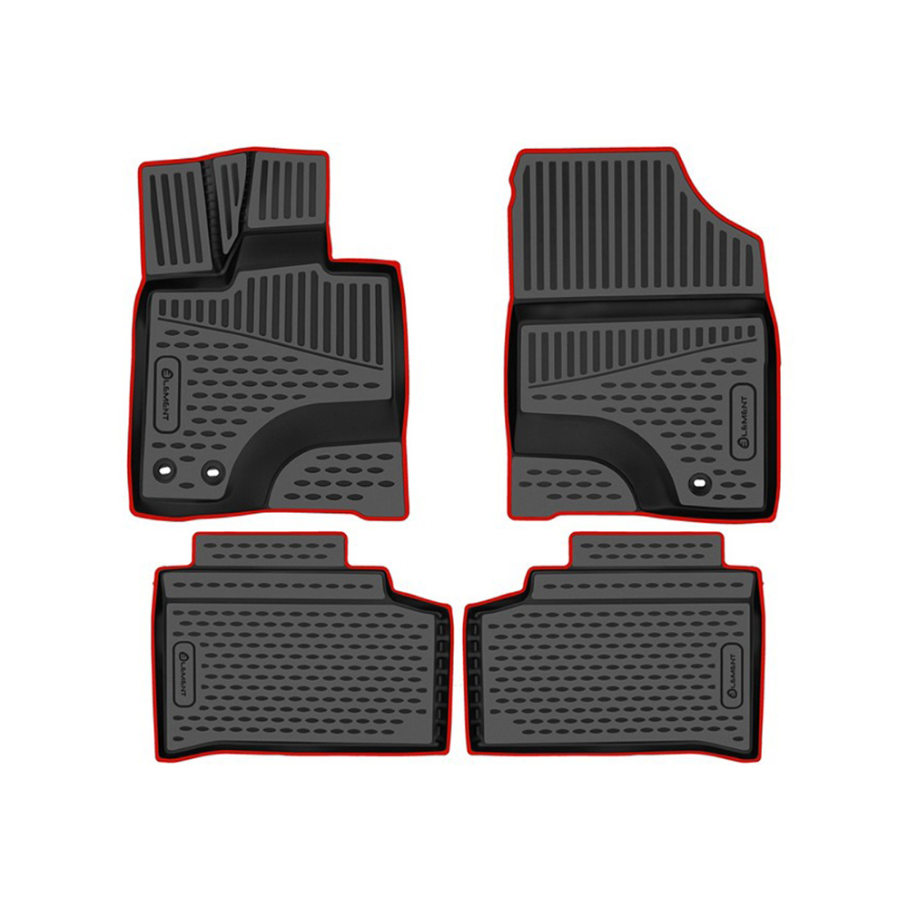 Коврики в салон Changan UNI-K 2020-, полиуретан 3D Element, Черный, красный кант Арт. KANTELEM3DA67032210KRD