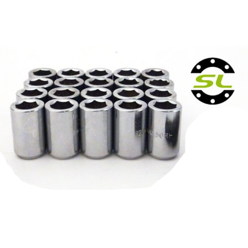 Гайка колеса M12x1.25 Конус h-32мм открытая, Хром, Ключ внешний 6-шлицевой, Арт. 200044XL(06)