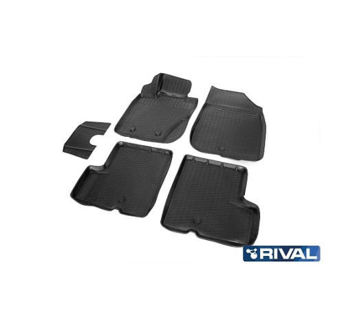 Коврики в салон Renault Duster  2010-2015, полиуретан 3D Rival, Черный, 4WD Арт. 14701005