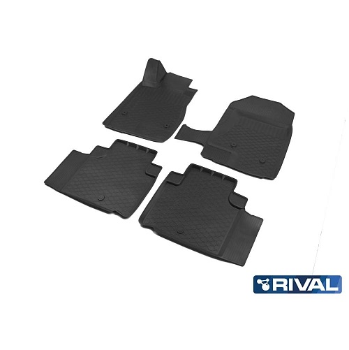 Коврики в салон Haval H6  2014-2020, полиуретан Rival, Черный, Арт. 19402001
