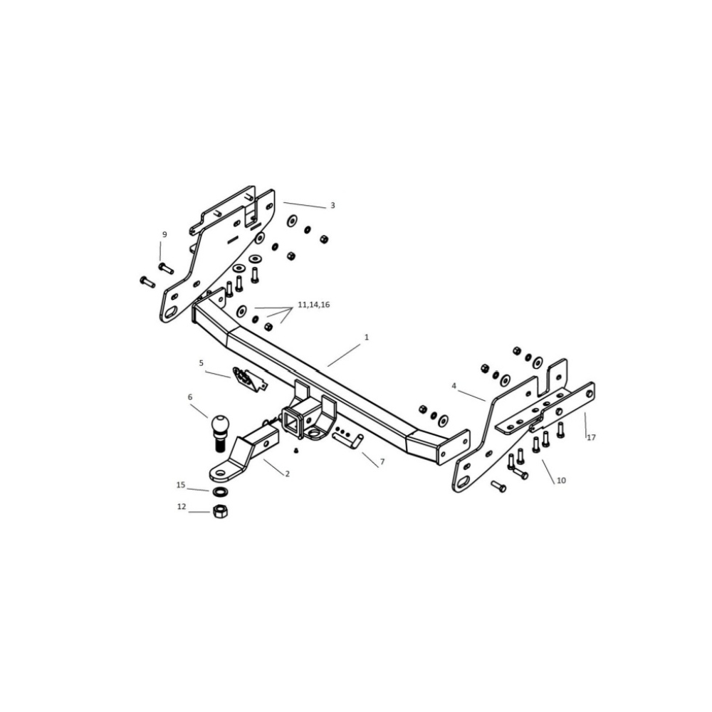 Фаркоп Foton Tunland G7 2023- БИЗОН Арт. FA0650E