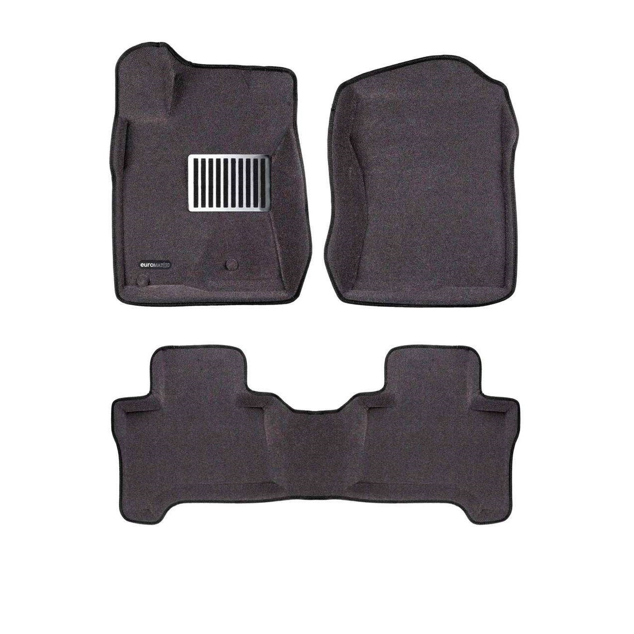 Коврики в салон Toyota Land Cruiser Prado (J120) 2002-2007 5 дв., 3D ткань Euromat LUX, Серый, Арт. EM3D-005121G