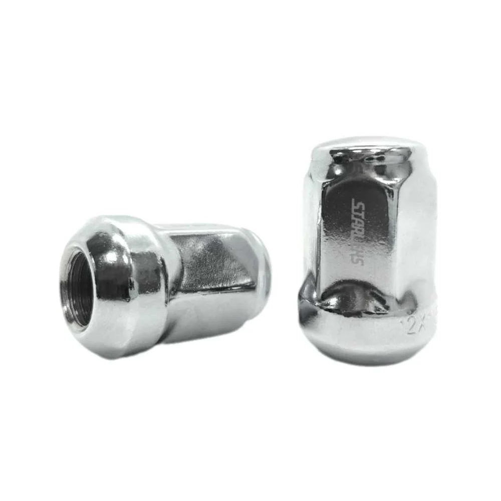 Гайка колеса M12x1.5 Сфера h-27мм закрытая, Хром, Ключ 19, Арт. 801445B/HT 27mm