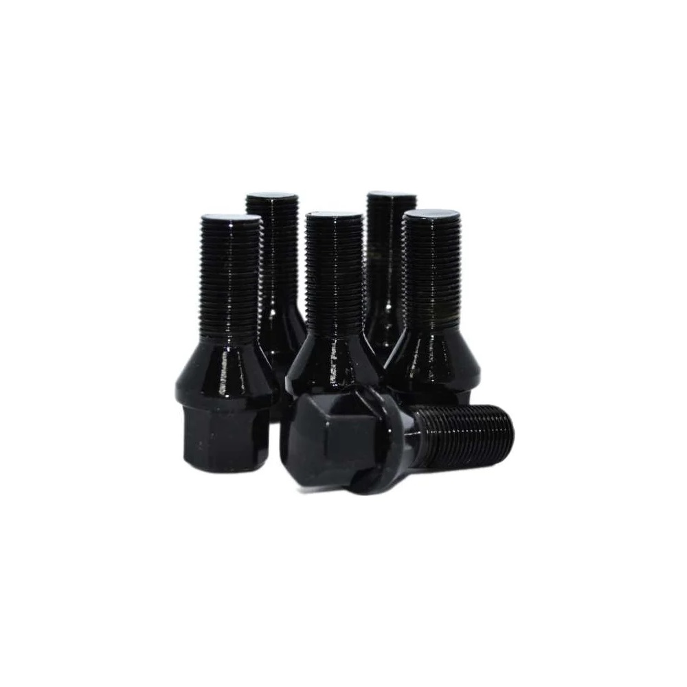 Комплект болтов M12x1.25 Конус L-28мм Черный хром, Ключ 17, Арт. KK172110/BC