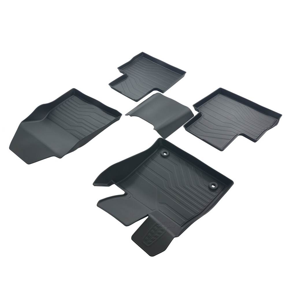 Коврики в салон Toyota RAV4 (XA50) 2018-2024, резина 3D SRTK Premium, Черный, АКПП Арт. 3D.TY.RAV.18G.02093
