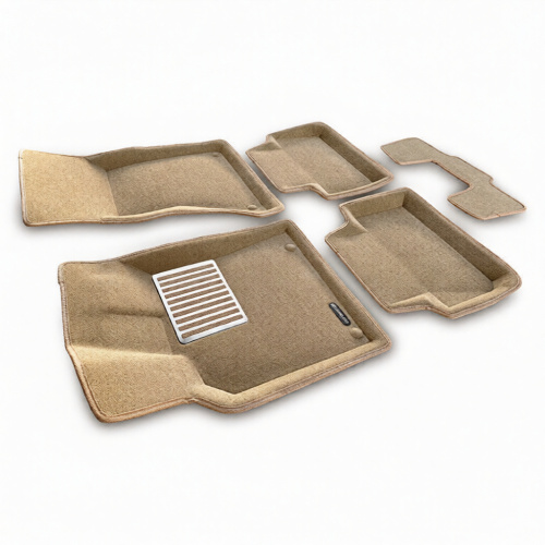 Коврики в салон Porsche Macan 2014-2018, 3D ткань Euromat LUX, Бежевый, euro-std Арт. EM3D004103T