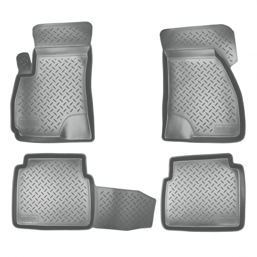 Коврики в салон Hyundai Santa Fe (SM) 2000-2004, полиуретан Norplast, Серый, Арт. NPLPO3121G