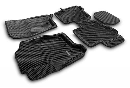 Коврики в салон Land Rover Discovery  (L319) 2004-2009, 3D EVA Euromat, Черный, Арт. EM3DEVA003100