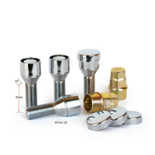 Секретные болты M14x1.25 Конус L-32мм Хром, Ключ 17-19, Арт. 377125X2