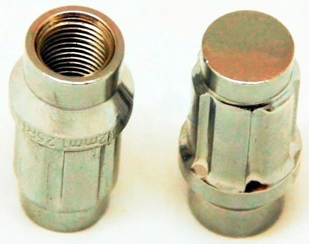 Гайка колеса M12x1.5 Конус с носиком h-34.8мм закрытая, Хром, Ключ внешний 6-шлицевой, Арт. 911145SD(BU)ET