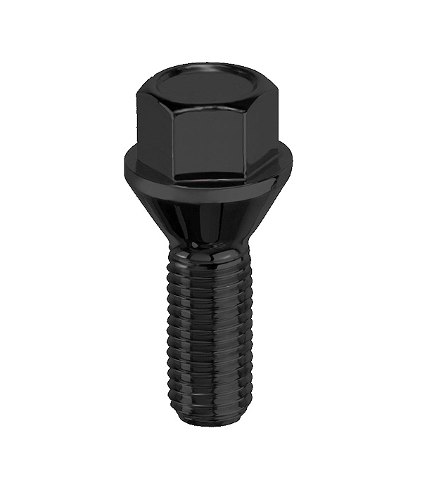 Болт колёсный M12x1.25 Конус L-23мм Черный, Ключ 17, Арт. 072083BC