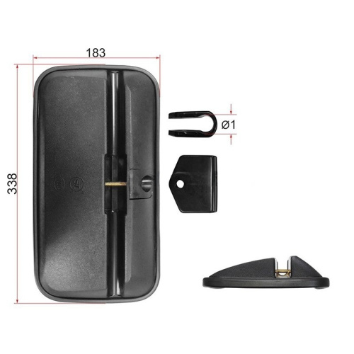 Зеркало боковое  Isuzu Elf 2006-2014 338x183mm,  Арт. SL768