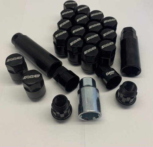 Комплект гаек M12x1.25 Конус h-35мм закрытая, Черный, Спец Ключ, Арт. M074BA