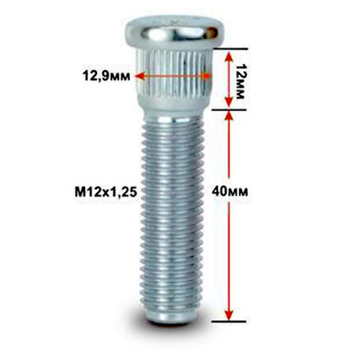 Шпилька забив. CRP129B40 M12X1,25 длина рез.части 40мм Цинк