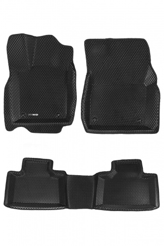 Коврики в салон Jeep Grand Cherokee  (WK2) 2010-2013, 3D EVA Euromat, Черный, Арт. EM3DEVA002760