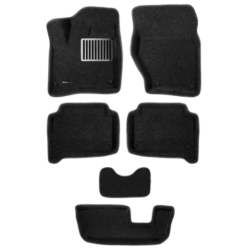 Коврики в салон Audi Q7 (4L) 2005-2009, 3D ткань Euromat LUX, Черный, 3 ряда Арт. EM3D0011051
