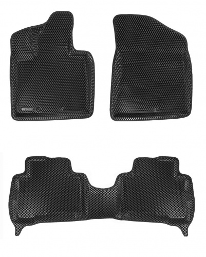 Коврики в салон Kia Sorento  (XM) 2012-2021 FL, 3D EVA Euromat, Черный, Арт. EM3DEVA002919