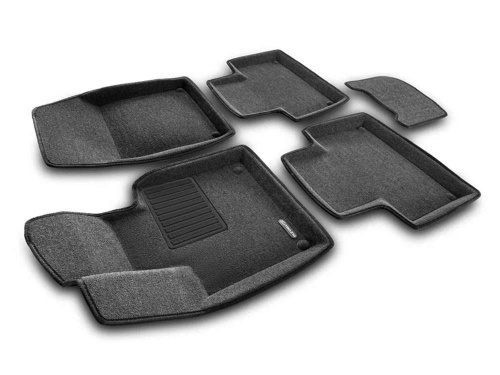 Коврики в салон Volvo XC90  2014-2019, 3D ткань Euromat Business, Серый, Арт. EMC3D-005509G