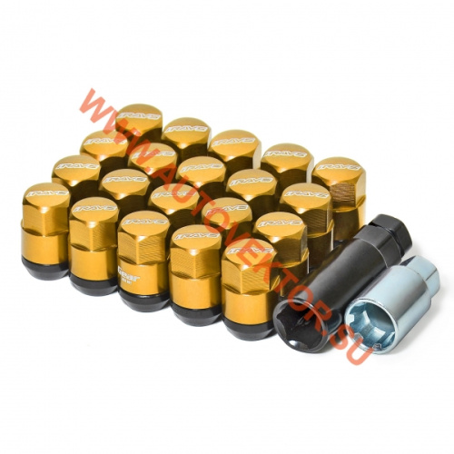 Комплект гаек M12x1.5 Конус h-35мм закрытая, Черный, Спец Ключ, Арт. M075GD