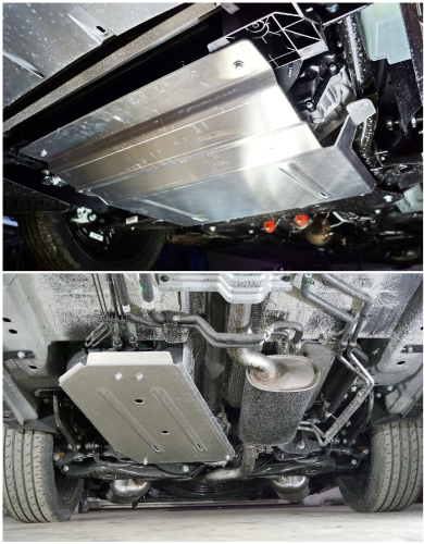 Защита картера двигателя, КПП, топ.бака, заднего редуктора EXEED VX 2021- V 2-0 4WD; EXEED VX под пыльник. Арт. ZKTCC00528K