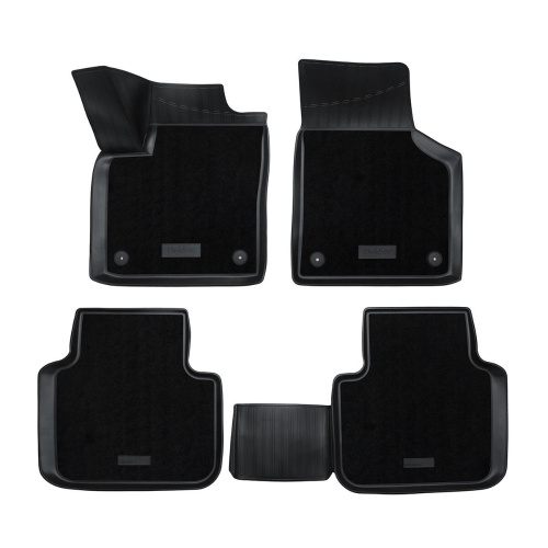 Коврики в салон Volkswagen Teramont  2017-2022, комбинированные Norplast, Черный, 1,2 ряд Арт. NPA11C956101CM