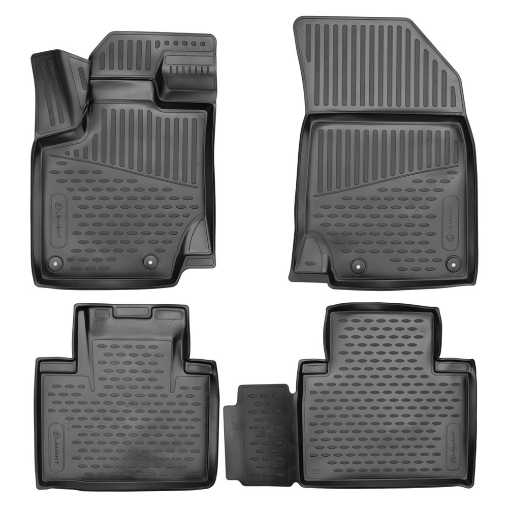 Коврики в салон Geely Atlas Pro  2021-, полиуретан 3D Element, Черный, Арт. ELEMENT3DAN0177210KFL