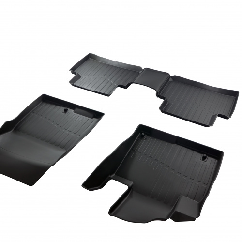 Коврики в салон Kia Sorento  (MQ4) 2020-, резина 3D SRTK LUX, Черный, Арт. 3D.KI.SOR.20G.02X88