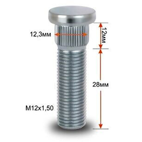 Шпилька забив. CRP140B28 M12X1,25 длина рез.части 28мм Dacromet