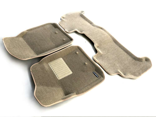 Коврики в салон Toyota Land Cruiser 200 2007-2012, 3D ткань Euromat Business, Бежевый, Арт. EMC3D005118T