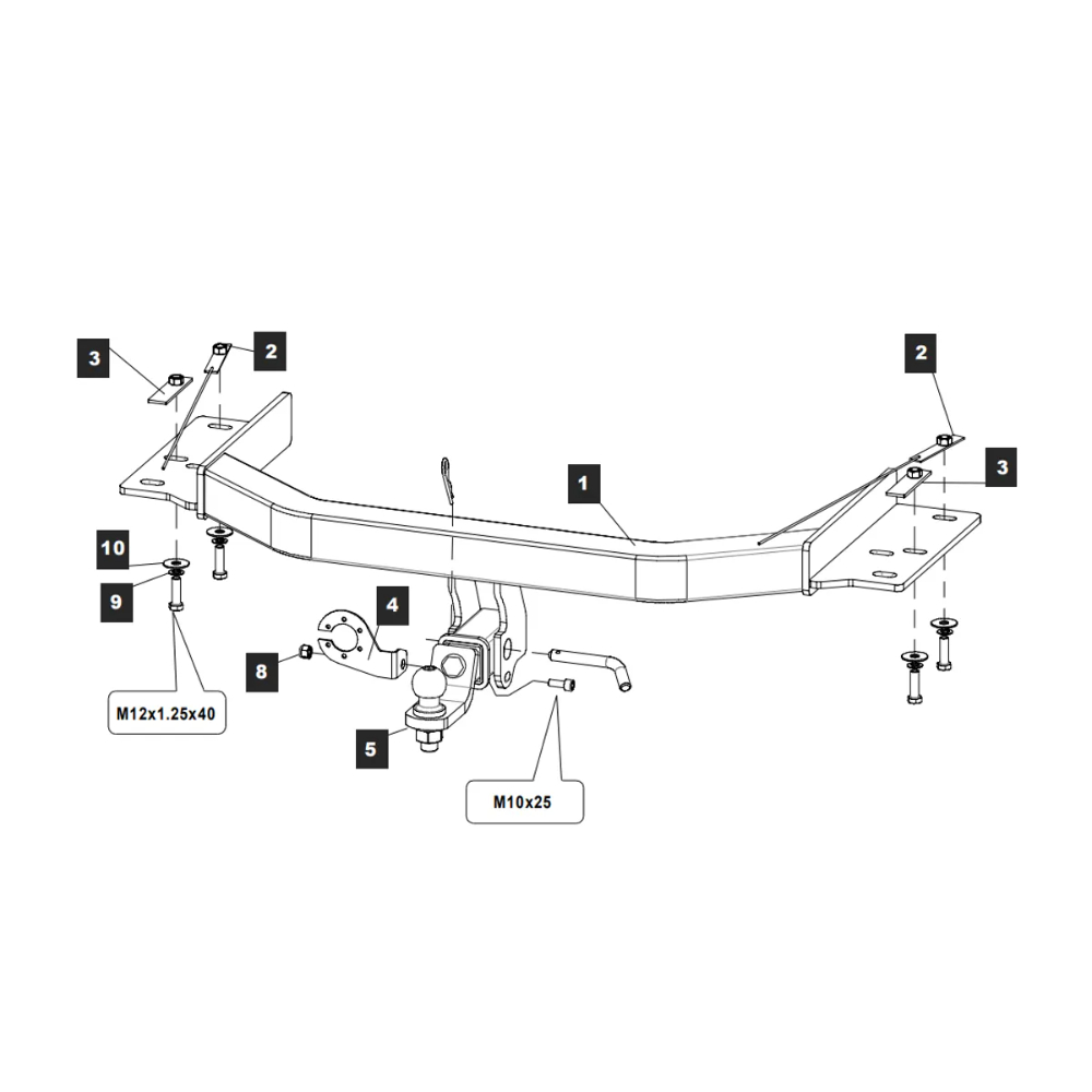 Фаркоп Ford Explorer (U625) 2019- (E с антистуком) TOWRUS Арт. 089144