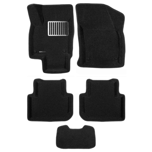 Коврики в салон Volkswagen Tiguan  2016-2020, 3D ткань Euromat LUX, Черный, Укороченные Арт. EM3D005420