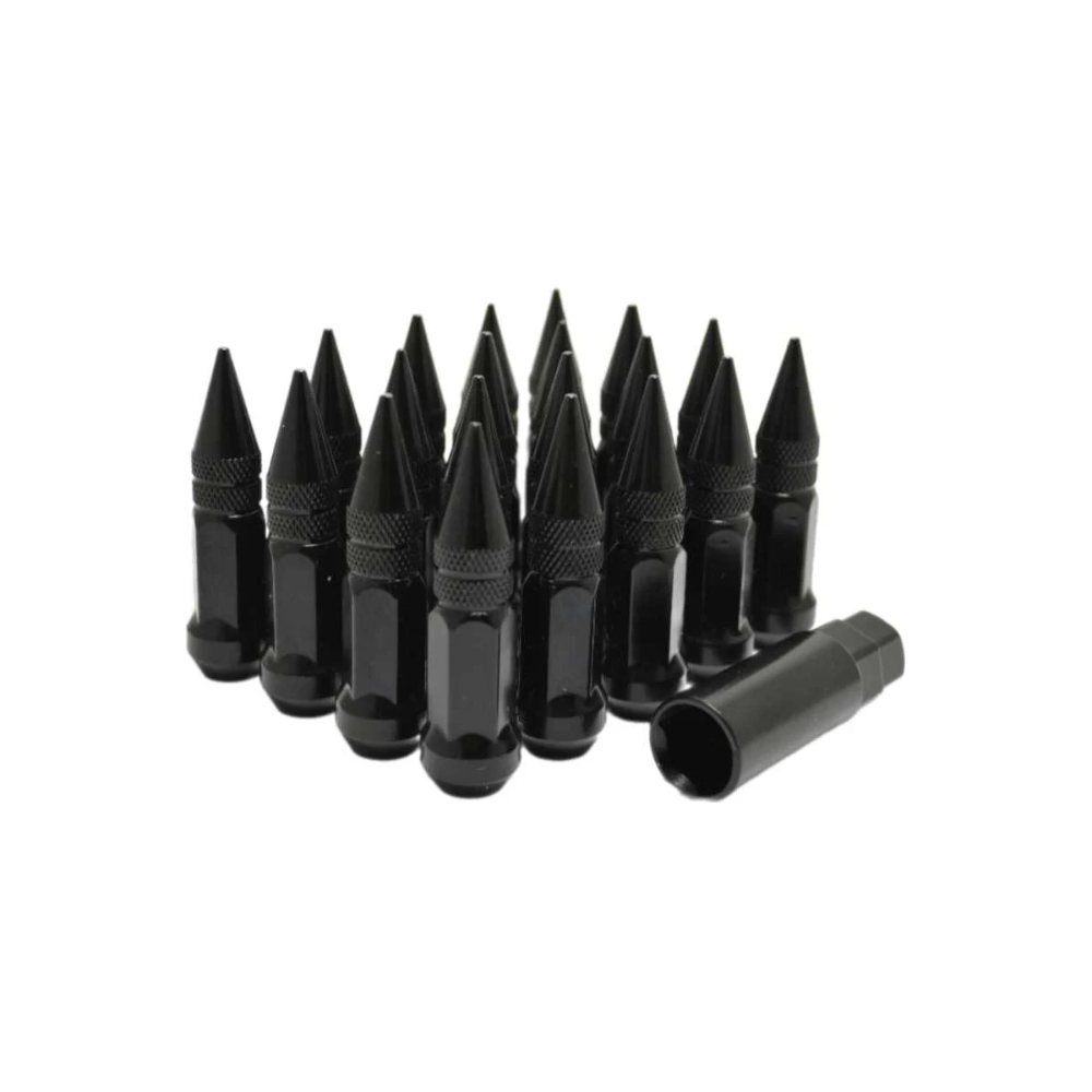 Комплект гаек M12x1.5 Конус h-80мм пики, Черный, Ключ 17, Арт. K911945SD/BC