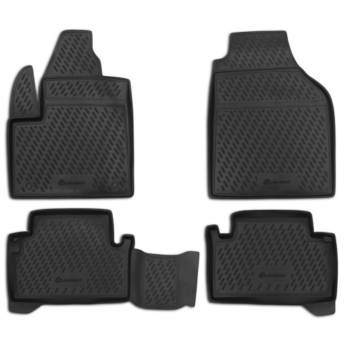 Коврики в салон Ford Tourneo Connect 2002-2009, полиуретан Element, Черный, передние Арт. s000.11