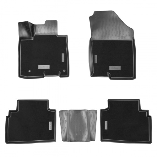 Коврики в салон Hyundai Tucson (NX4) 2020-, комбинированные 3D Norplast, Черный, Арт. NPA11C31734CM