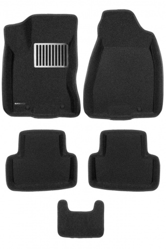 Коврики в салон Nissan X-Trail (T31) 2007-2011, 3D ткань Euromat LUX, Черный, Арт. EM3D003721