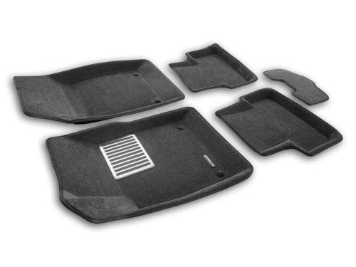 Коврики в салон Chevrolet Cruze 2008-2012 Седан, 3D ткань Euromat LUX, Серый, Арт. EM3D-001504G