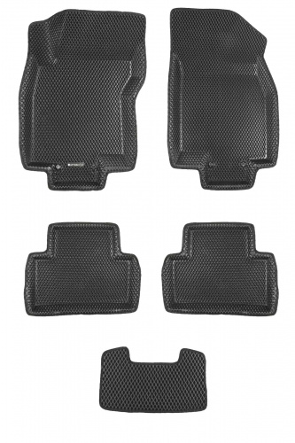 Коврики в салон Nissan Qashqai (J11) 2013-2019, 3D EVA Euromat, Черный, для а/м после 2016 г.в. (Рос. Сборка) Арт. EM3DEVA003722