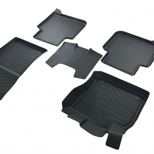 Коврики в салон Skoda Kodiaq  2016-2022, резина 3D SRTK Premium, Черный, Арт. 3D.SK.KOD.16G.02X55