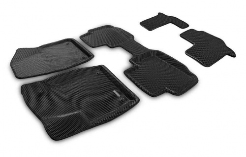 Коврики в салон Volkswagen Teramont  2017-2022, 3D EVA Euromat, Черный, Арт. EM3DEVA005410