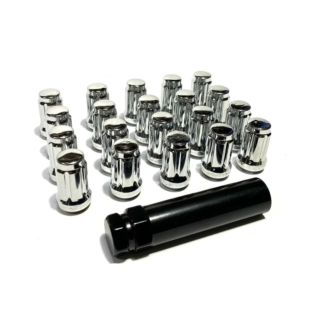 Гайка колеса M12x1.5 Конус h-33мм закрытая, Хром, Ключ внешний 6-шлицевой, Арт. K911145SD/Cr