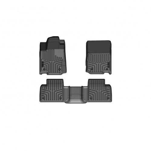 Коврики в салон Mercedes GLE (W166) 2015-2018, резина 3D SRTK LUX, Черный, Арт. 3D.MB.GLE.15G.08004
