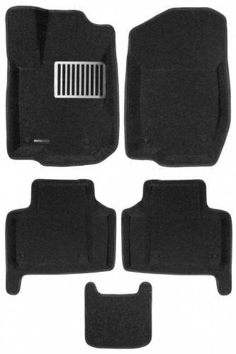 Коврики в салон Mercedes GL (X164) 2006-2009, 3D ткань Euromat LUX, Черный, Арт. EM3D003501